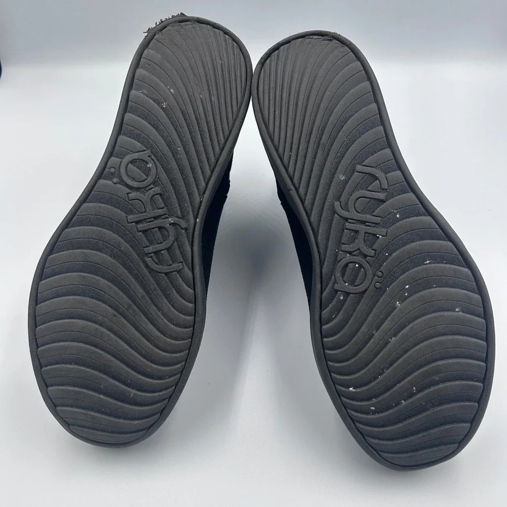 Ryka Lovely Black Ankle Boots Womens 8.5W Side Zip Wedge Booties